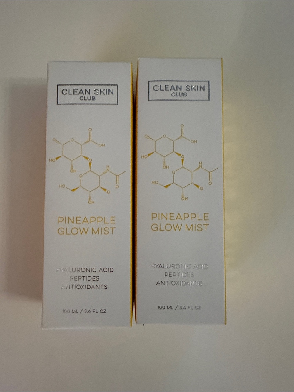 TWO 🍍🍍Clean Skin Club Pineapple Glow Mist — White & Gold Hydrating Toner